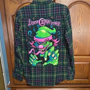 Insane Clown Posse upcycled graphic flannel tee made by me